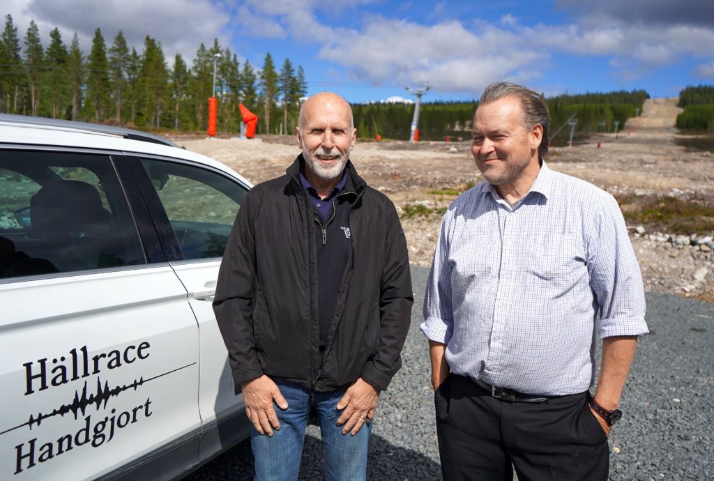 Kalle Bäckwall och Torbjörn Wallin framför en av Idre Himmelsfjälls nedfarter.